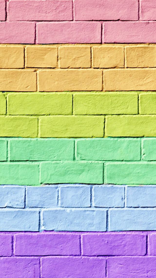 Cut colorful brick wallpaper.