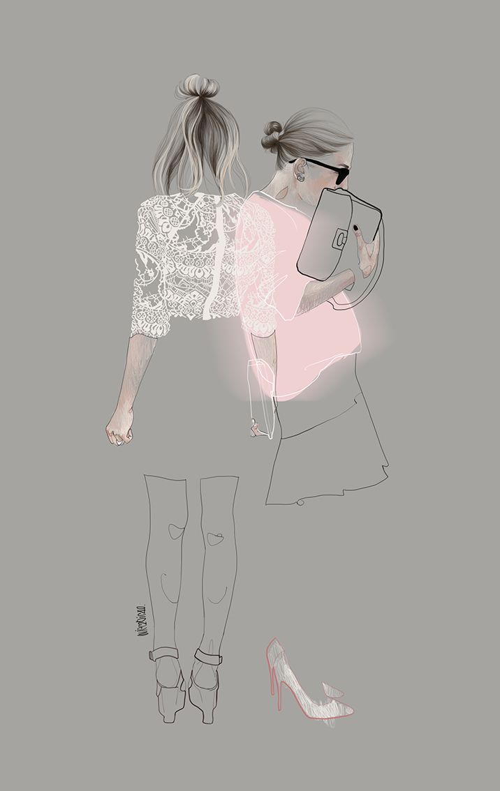 I love how this fashion illustration keeps you wanting more! Ilustração de moda de Agata Wierzbicka