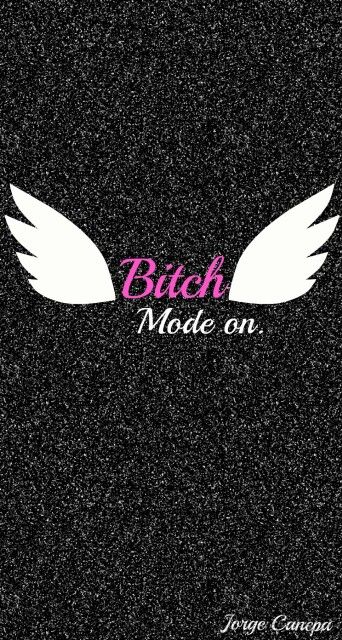 Wallpaper iphone Bitch mode on pink white black 2015 Wings