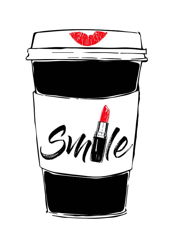 Fashion wall art Download art Starbucks art Art prints Lipstick print Red lipstick printable art Smile decor Digital art Starbucks print This is a digital file of my original artwork ready for instant download. It can be printed on your own computer, by your local print/photoshop, or