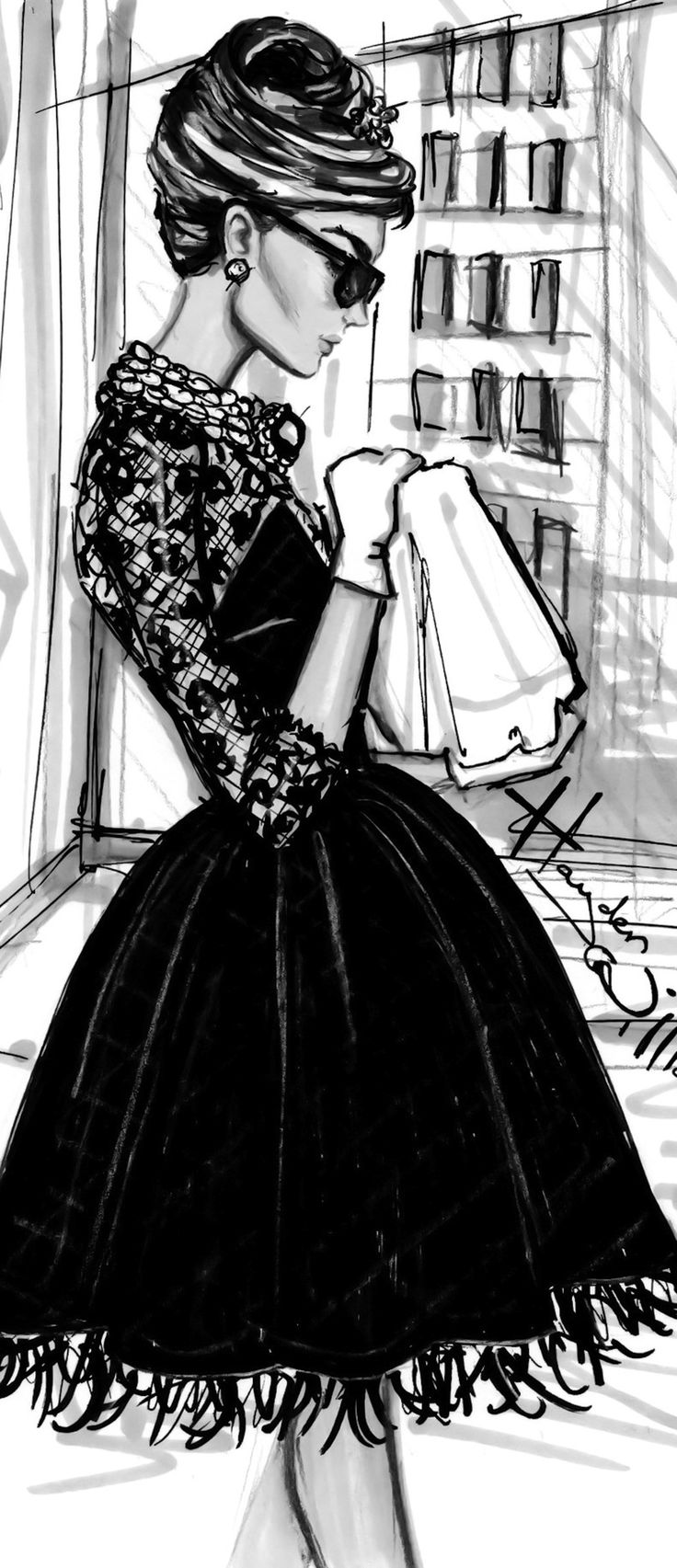 Dibujo sobre audrey Hepburn