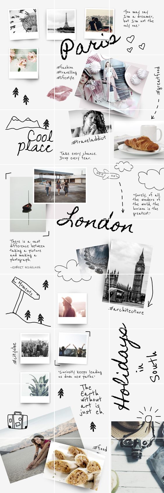 Instagram puzzle template No.5 for travellers - grid layout #instagram #puzzle #instagrid #traveller #socialmediapack