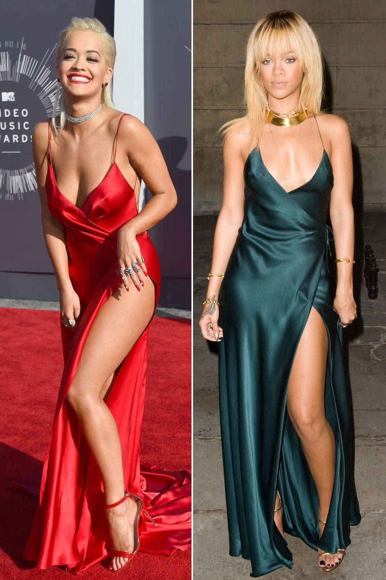 Same dress, different color. (Sooooo who wore it better?!)