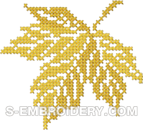 Autumn leaf cross stitch machine embroidery design #3