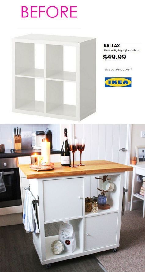 20+ Smart and Gorgeous IKEA Hacks: save time and money with functional designs and beautiful transformations. Great ideas for every room such as IKEA hack bed, desk, dressers, kitchen islands, and more! - A Piece of Rainbow   #ikea #ikeahack #kitchen 