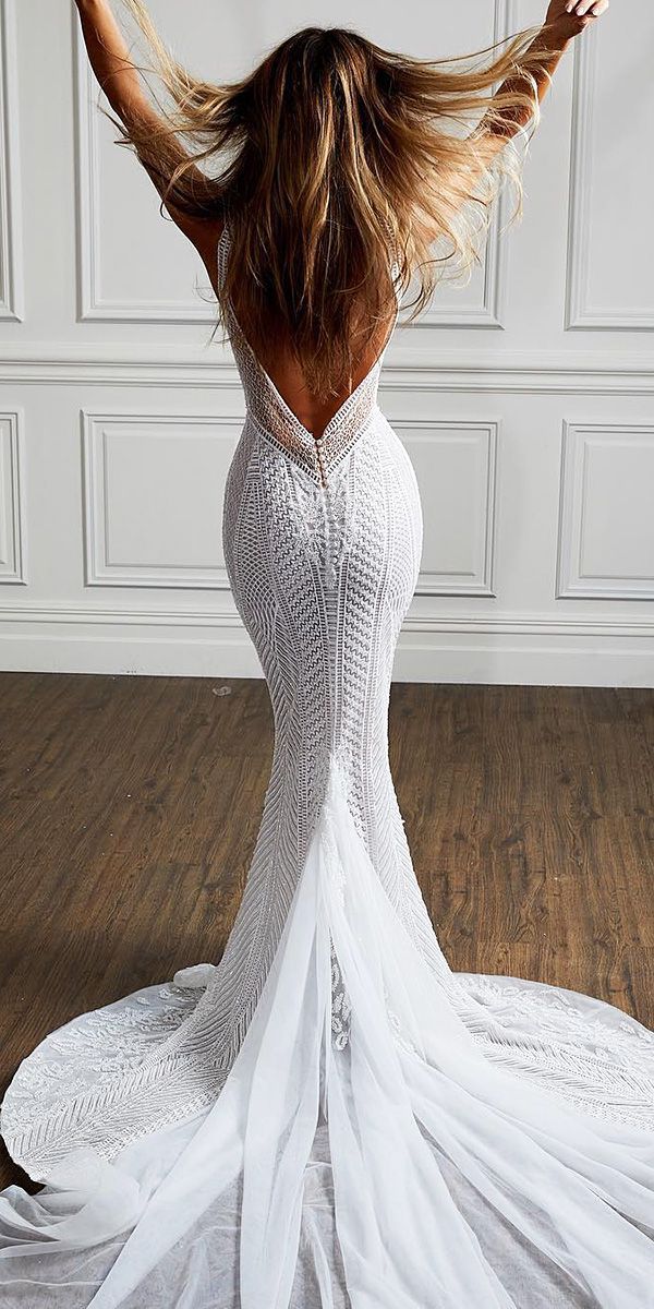 24 Trumpet Wedding Dresses That Are Fancy & Romantic ❤️  pallas couture v back sexy trumpet wedding dresses ❤️ Full gallery: weddingdressesgui...