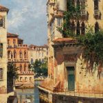 Antonietta Brandeis (It, 1848-1926) - Vue du Palazzo Albrizzi - Oil on panel 10 1/4 x 5 7/8 in