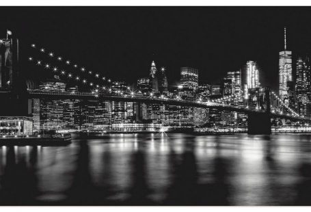 Premium Wandfolie »M. Viola: Manhatten Skyline, Brooklyn Bridge«