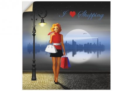 Premium Wandfolie »Mausopardia: Ich liebe Einkaufen«