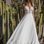 asaf dadush 2018 bridal sleeveless spaghetti strap deep plunging sweetheart neckline heavily embellished bodice bohemian a  line wedding dress open back sweep train (8) mv -- Asaf Dadush 2018 Wedding Dresses