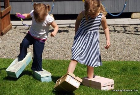 It was a beautiful day around here, and so I looked out for a unique outdoor activity.  These big foot races were a lot of fun for the girls.  All you do is take shoe boxes and cut holes big enough so your kids can slip their feet in.  Then, you tape the lid to the box, have the kids put them on and race.  I love the idea of… {Read More}