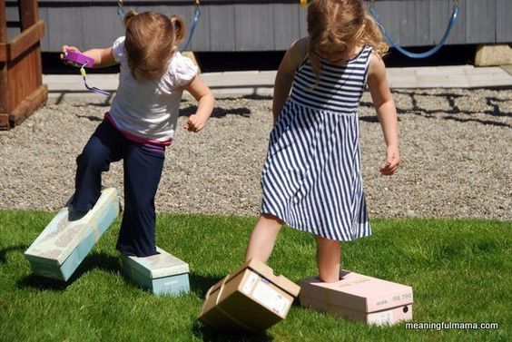 It was a beautiful day around here, and so I looked out for a unique outdoor activity. These big foot races were a lot of fun for the girls. All you do is take shoe boxes and cut holes big enough so your kids can slip their feet in. Then, you tape the lid to the box, have the kids put them on and race. I love the idea of… {Read More}