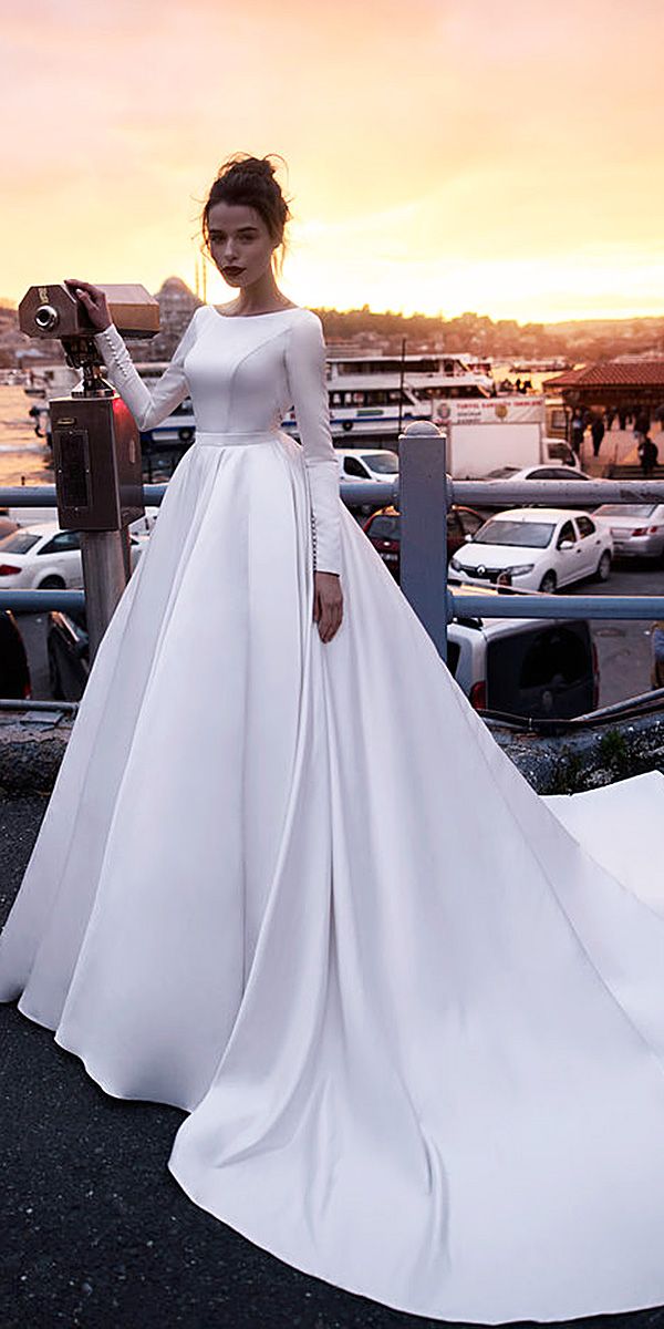 blammo biamo wedding dresses ball gown with long sleeves simple 2018