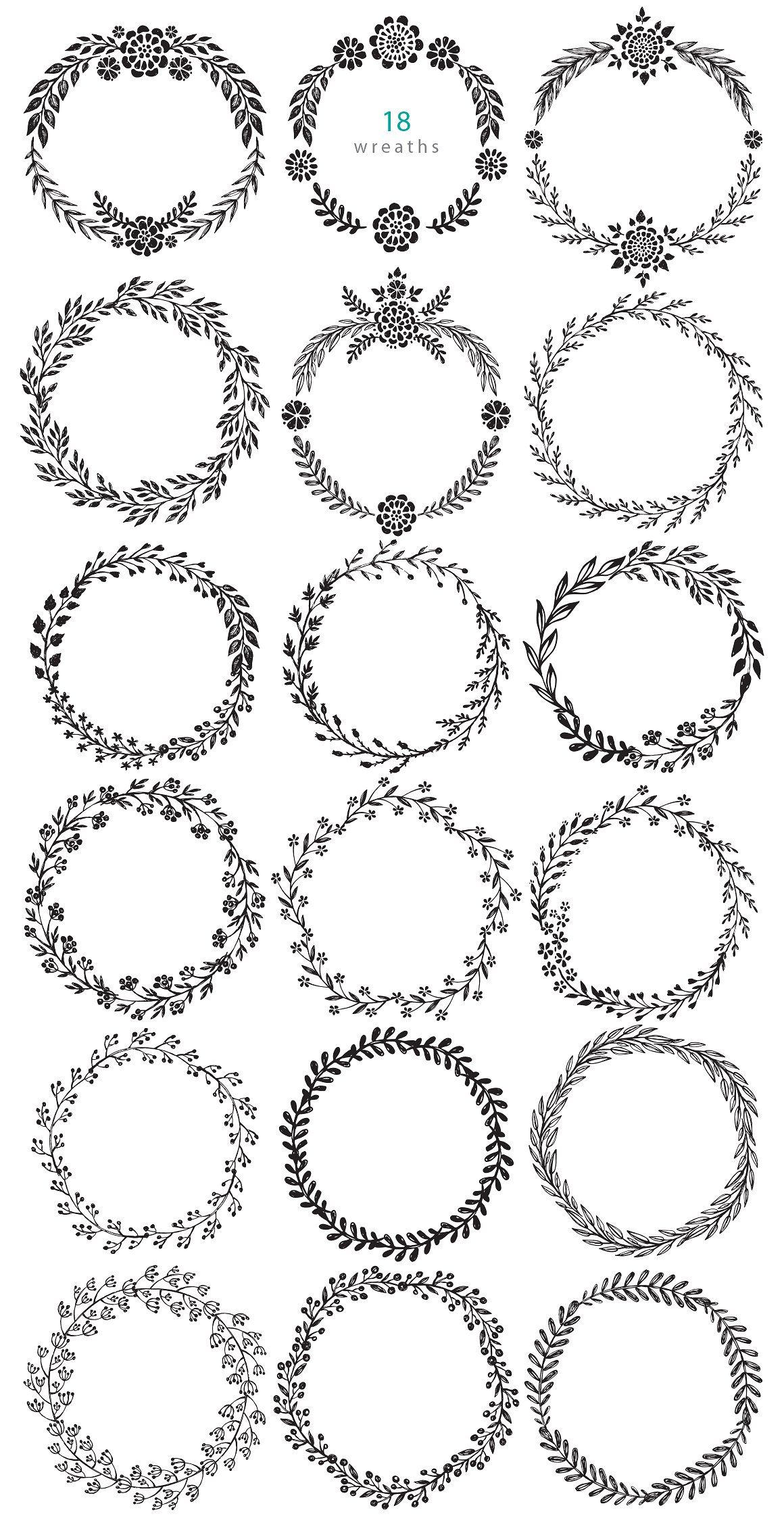 Branches, wreaths, wedding design by Fancy art on Creative Market
