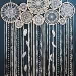 De ganchillo gigante sueño catcher del colgante de pared