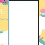 Colorful border decoration memphis background
