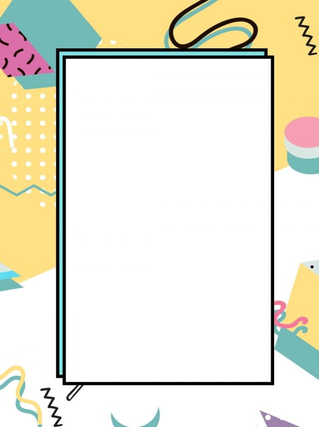 Colorful border decoration memphis background