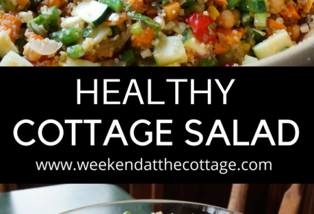 This healthy delicious salad makes a perfect summer lunch or dinner. We love serving this at the cottage because you can use up whatever you have on hand in fridge before heading back to the city. #healthysalad #healthyrecipe #salad