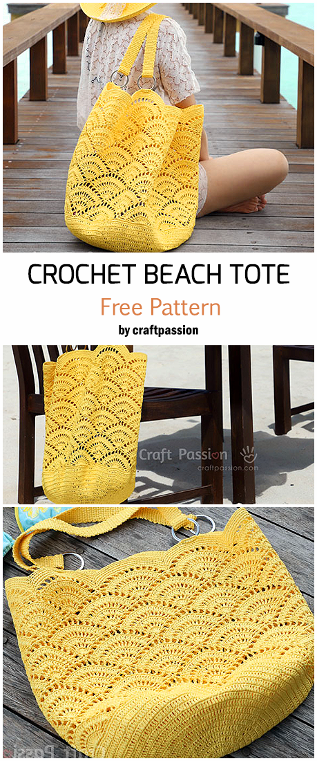 Crochet Beach Tote - Free Pattern For Crocheting A Beautiful Bag #crochet #crochetpatterns #crochetbag