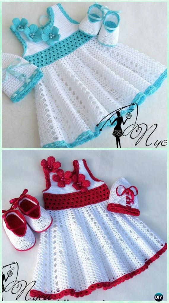 Crochet Pusey Lace Dress Free Pattern - #Crochet; Girls Dress Free Patterns