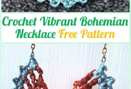 Crochet Vibrant Bohemian Necklace Free Pattern  - #Crochet; #Jewelry Necklace Free Patterns