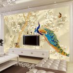 Custom Mural Wallpaper 3D Stereo Magnolia Flowers Peacock Wall Paintin - LifeMulti.com
