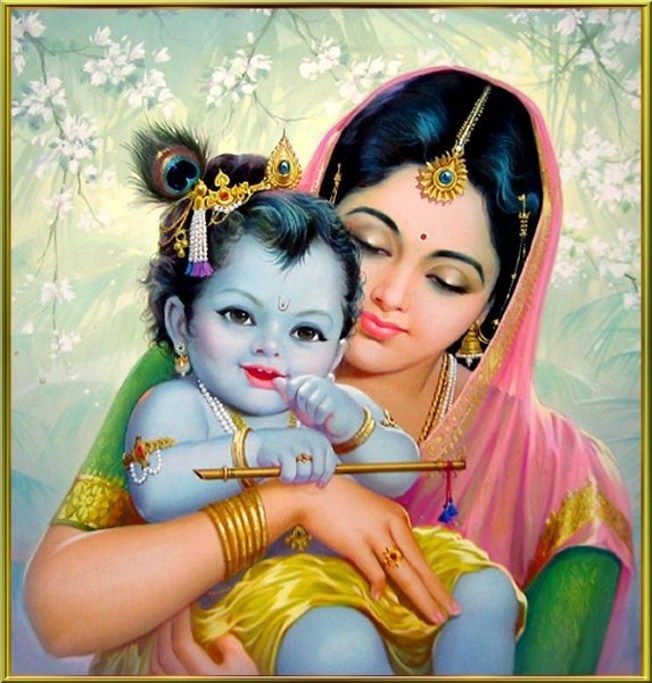 Cute Little Gopal Krishna Mata Yasodha Beautiful Wallpapers