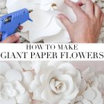 How to Make Giant Paper Flowers: Get the full tutorial on these beautiful paper flowers made from French paper. These flowers are perfect for a baby girl nursery, girls room, or a beautiful wall treatment in your home! #paperflowers #walltreatment