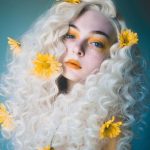 Daisy & Long curly white hair matches perfect 🌸🍀#repost #curly #whitehair