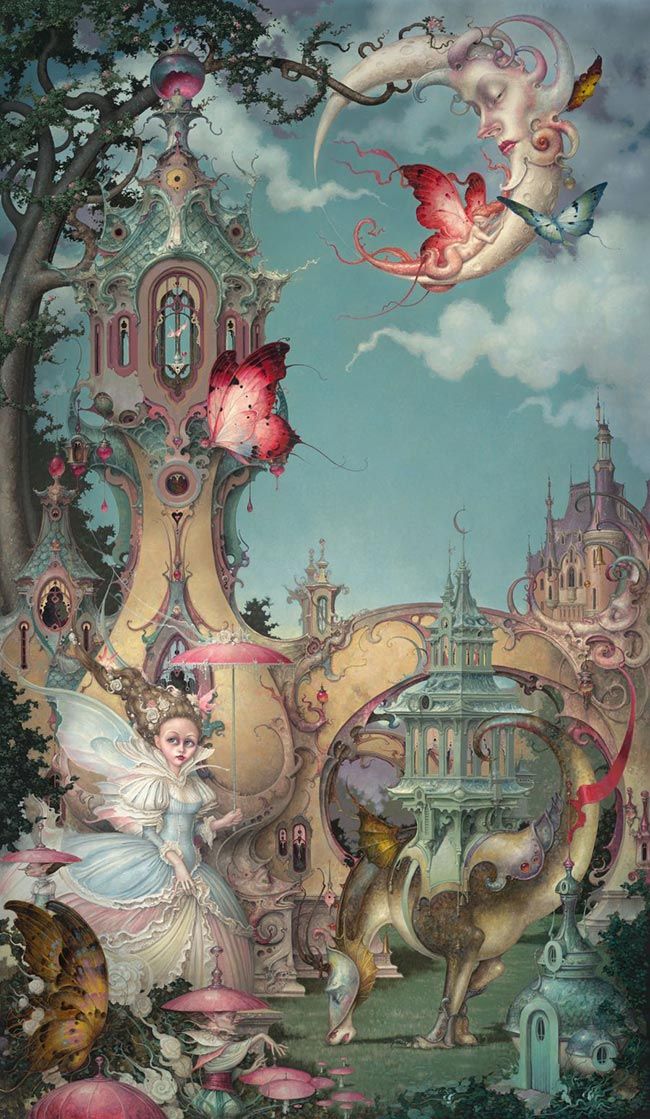 'Le Petit Trianon' by Daniel Merriam. Find out more about Daniel and see more of his magnificent art at wowxwow.com (painting, illustration, narrative, story, dreams, surreal, surrealism, mystery, romance, architecture)