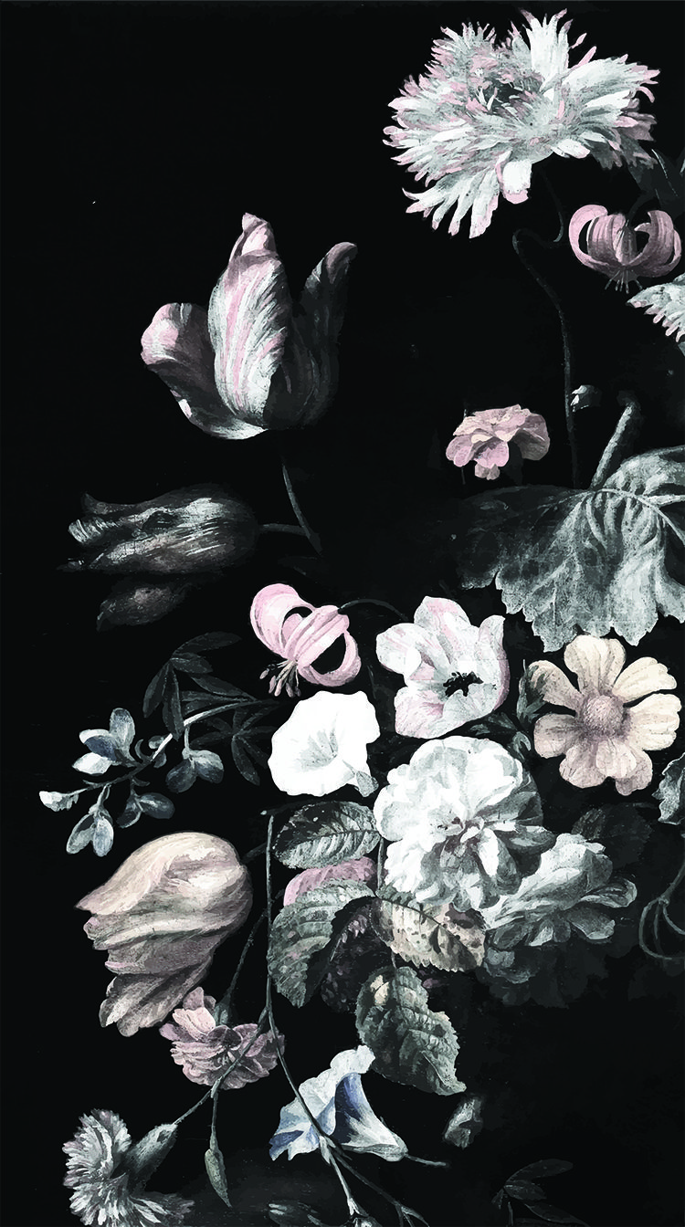 Dark Floral Mural // Still Life Flowers - Rachel Ruysch