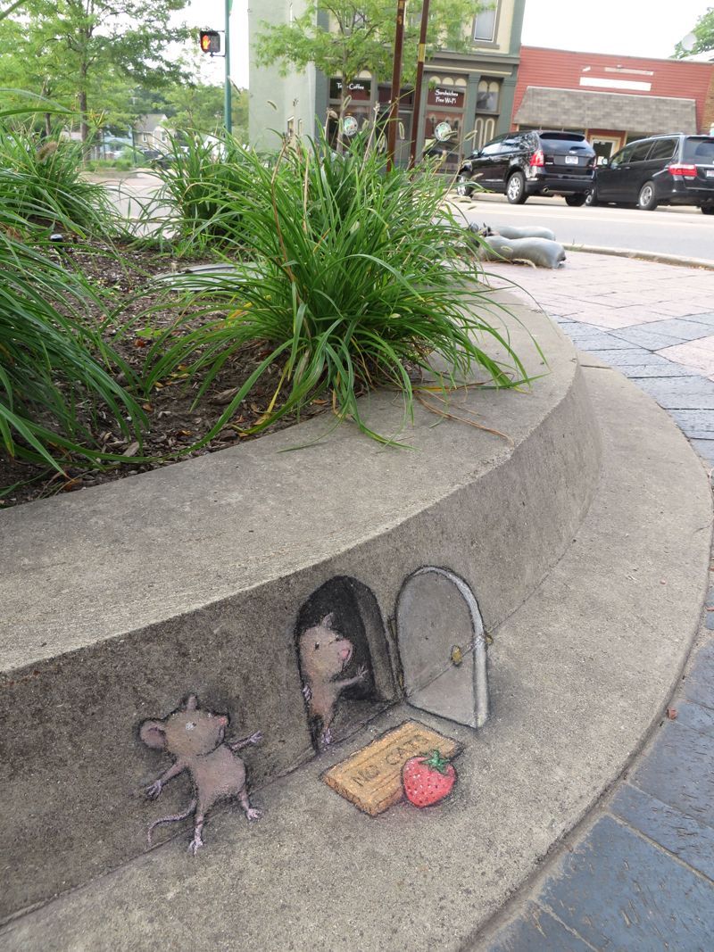 David Zinns Quirky Chalk and Charcoal Characters on the Streets of Ann Arbor