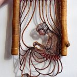 Artist Ágnes Herczeg combines delicate lace art with the knotty branches of found wood to create scenes depicting the contemplative beauty of humanity.