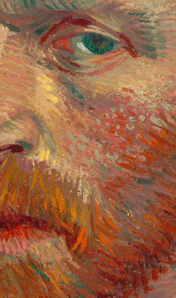 Détail de l'Autoportrait 1887 de #Vincent_Van_Gogh (1853-1890) Van Gogh Paintings