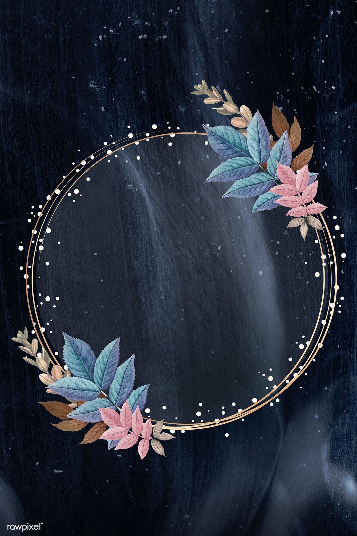 Golden circle frame decorated with leaves illustration | premium image by rawpixel.com / Adj