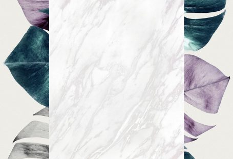 Rectangle frame on metallic leaf pattern background illustration