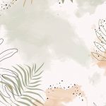 Beige leafy watercolor mobile phone wallpaper vector