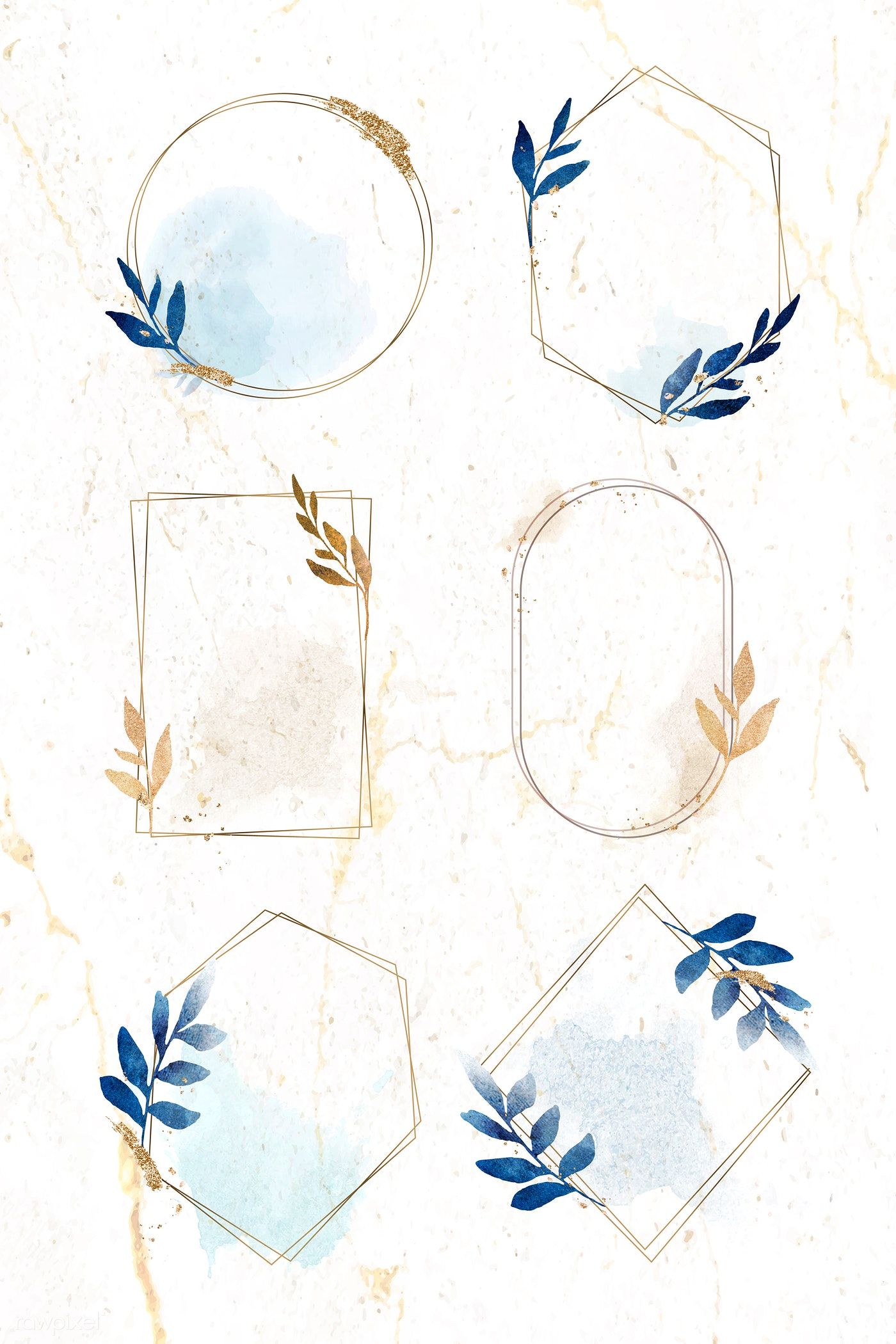 Christmas gold frames on beige marble background collection vector | premium image by rawpixel.com / Adj