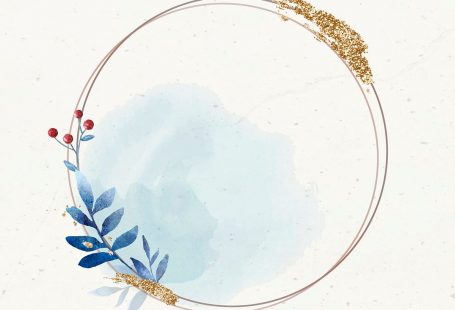 Christmas golden round frame on beige paper background vector