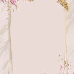 Pink amaryllis pattern with gold frame vector