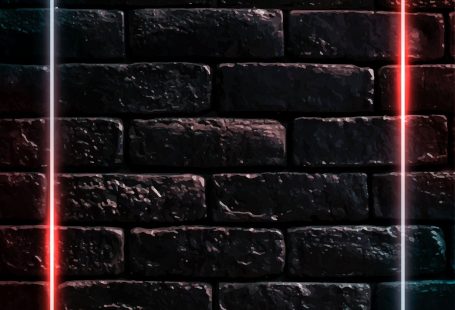 Download premium vector of Rectangle neon frame on black brick wall vector by manotang about light, background, black brick, black wall and blank