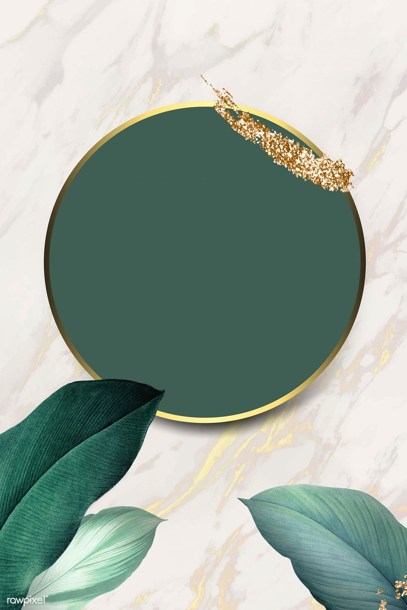 Round foliage frame on white marble background vector | premium image by rawpixel.com / Adj