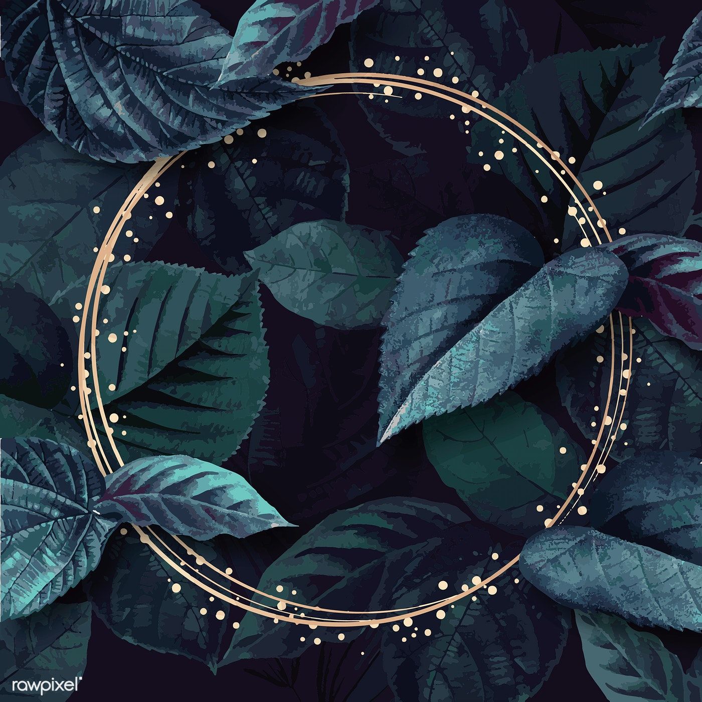 Round frame on a leafy background vector | premium image by rawpixel.com / Aom Woraluck / eyeeyeview