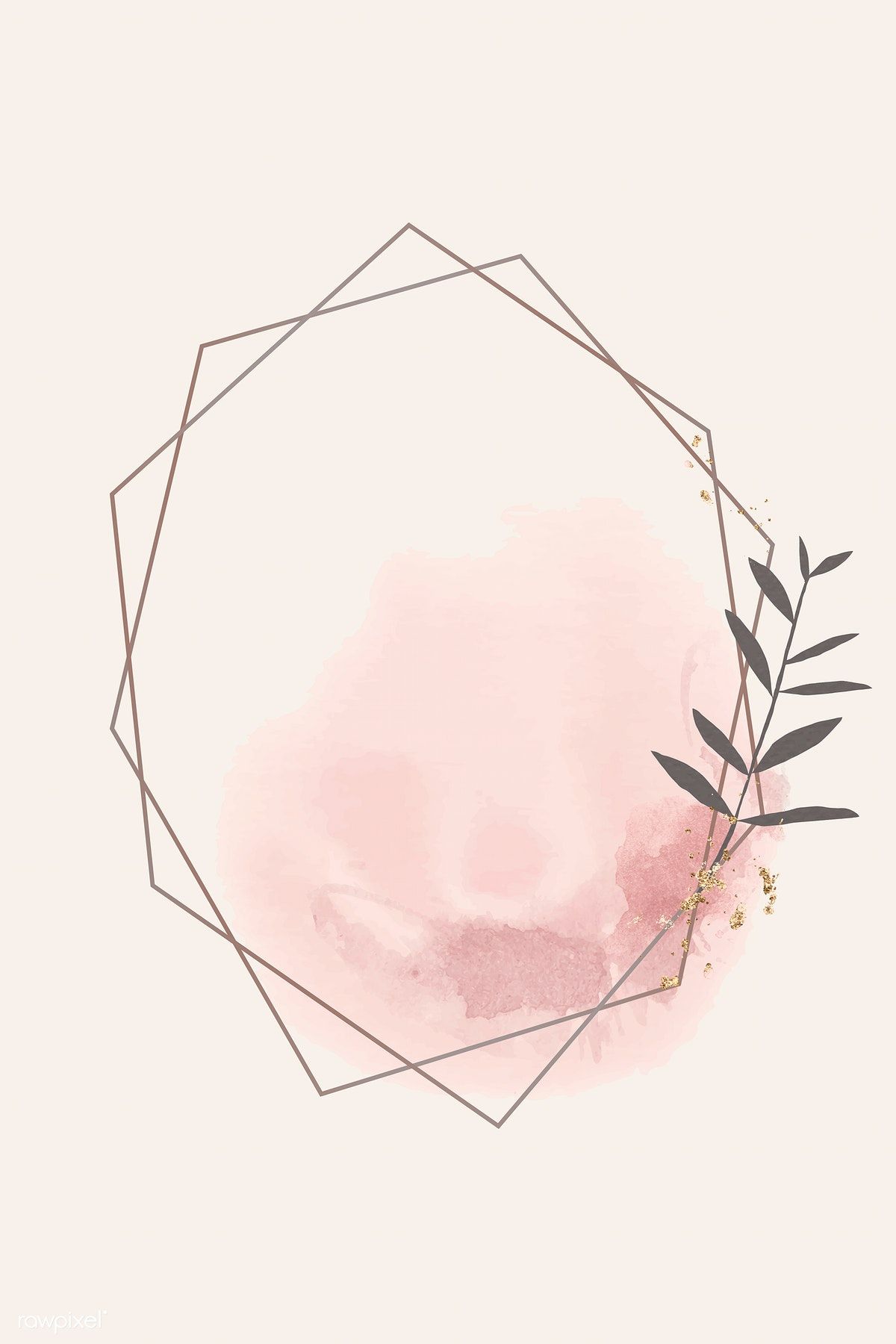 Shimmering hexagon frame with leaves vector | premium image by rawpixel.com #vector #vectoart #digitalpainting #digitalartist