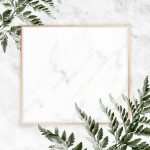 Square golden frame on a marble background vector