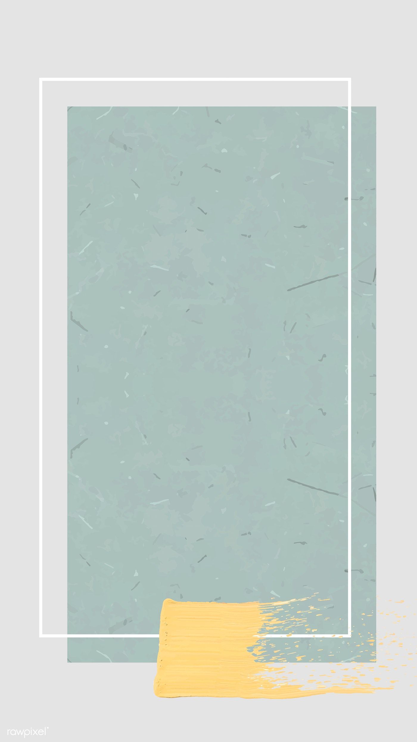 White frame with a yellow brushstroke on cyan marble background vector | premium image by rawpixel.com / Katie Moir