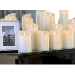 Flame Led Echtwachskerze h 18 grau SompexSompex