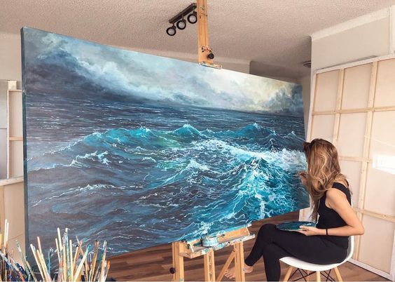 Painter Vanessa Mae Art captures the vibrant motion and energy of ocean waves that will make you feel like youâ€™re lost at sea.