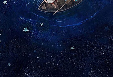 Star,ferry,star,water,Night sky,Romantic Star,Child,H5 background,h5,Cartoon,Childlike,Hand Painted