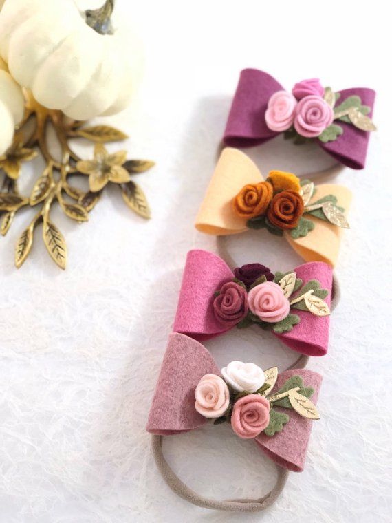 Felt Bow Headband. Girl Felt Bow Hair Clip. Baby Girl Bow | Etsy